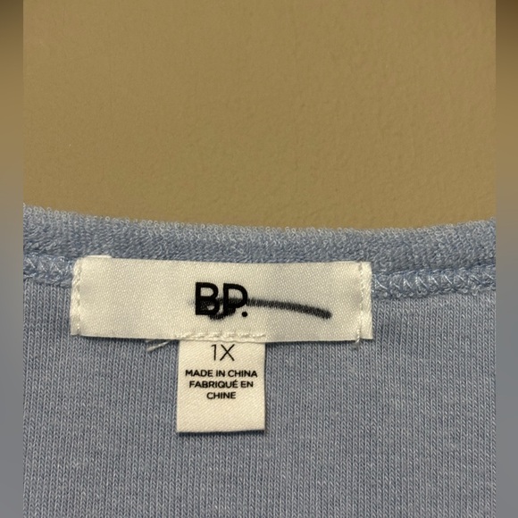 BP NORDSTROMS Blue Terry Cloth Cropped Tank Top, Scoop Neck - Picture 2 of 7